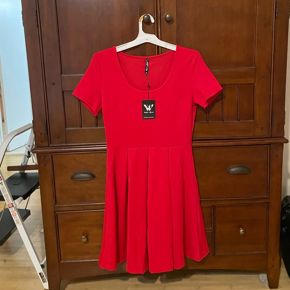 Red casual dress